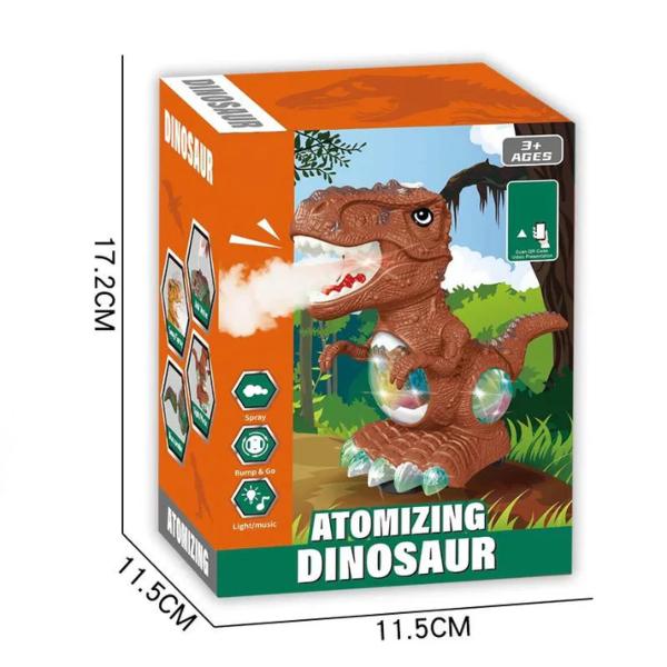 Battery-Operated Spray Dinosaur Toy with Lights & Music, Colour Changing Mist