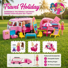 Travel Holiday Campervan Doll Playset – Luxury RV and Adventure Set