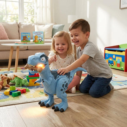 Electric Dinosaur Toy with Roaring Sound Moving Mouth Soft Tail T-Rex Kids Toy Gift