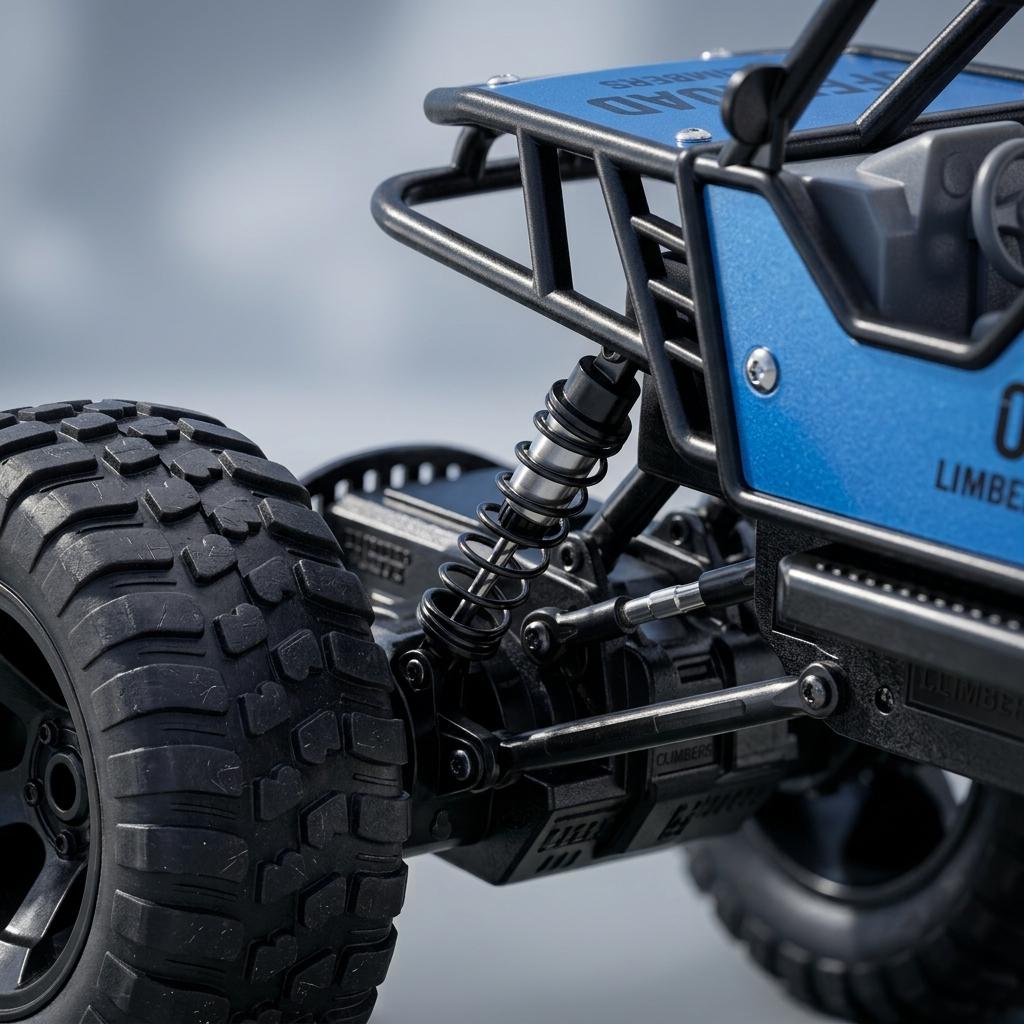 Remote Control Off Road Buggy 4 Channel RC Crawler Car with Alloy Body & Large Tyres Kids Toy Vehicle