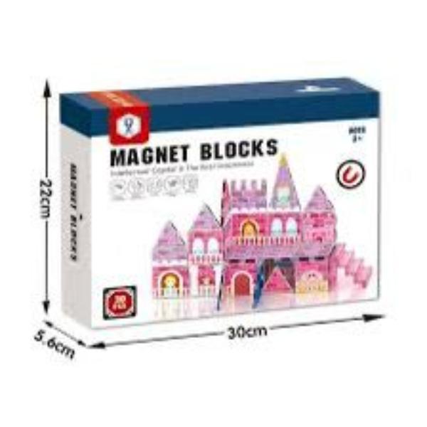 Magnetic Building Blocks 30PCS Princess Castle Set Travel Magnetic Tiles Toy with Portable Iron Storage Box Creative STEM Construction Toy for Kids