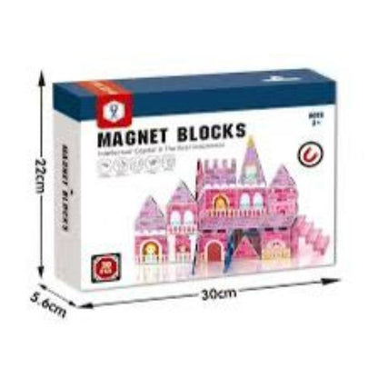 Magnetic Building Blocks 30PCS Princess Castle Set Travel Magnetic Tiles Toy with Portable Iron Storage Box Creative STEM Construction Toy for Kids