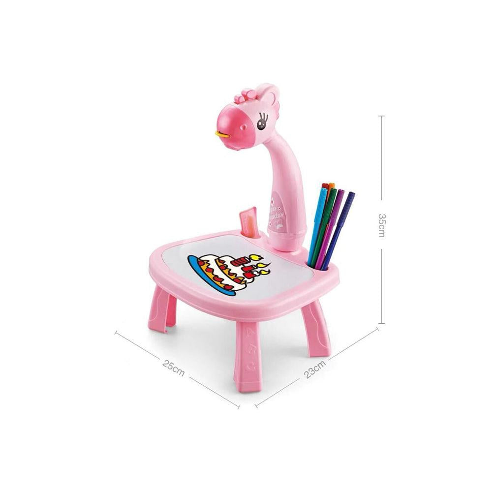 Kids Drawing Projector Table with LED Light Educational Trace & Draw Art Desk for Toddlers and Children Interactive Projection Function Creative Learning Tool