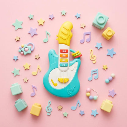 Baby Musical Guitar Toy for Toddlers – Interactive Light Up Music Toy with Sound Buttons, Early Learning Educational Instrument for Boys & Girls 18 Months+