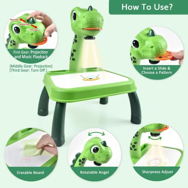 Kids Drawing Projector Table with Art Projector for Children's Educational Learning and Creative Drawing Skills Development Birthday Christmas Gift