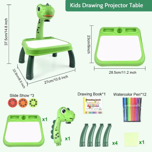 Kids Drawing Projector Table with Art Projector for Children's Educational Learning and Creative Drawing Skills Development Birthday Christmas Gift