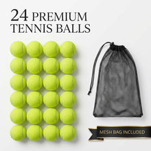 24PC Tennis Balls High Bounce Multi-Use Sports Balls for Tennis, Cricket & Training Pet Play Balls with Mesh Carry Bag