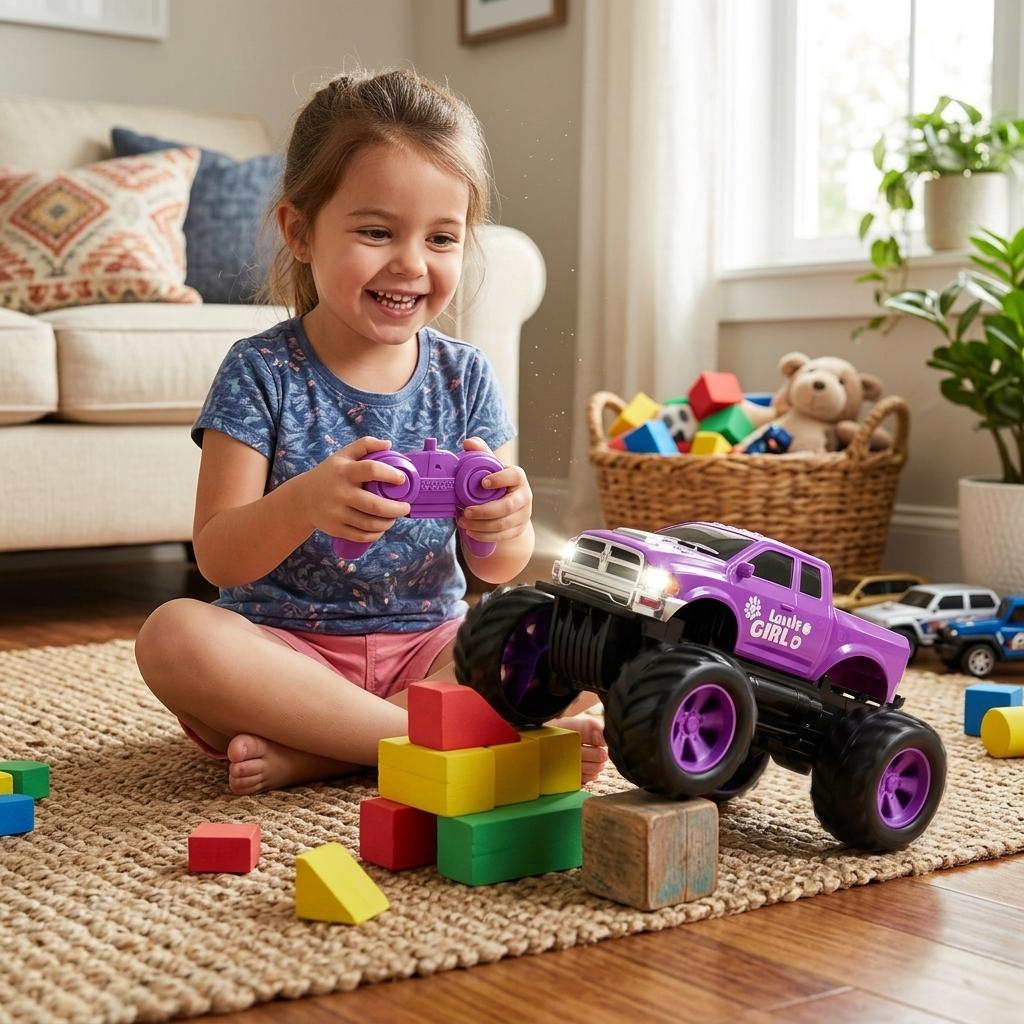 Pink Remote Control Jeep Car Toy for Kids All Terrain 4WD RC Vehicle Easy Control Children’s Off-Road Car Gift
