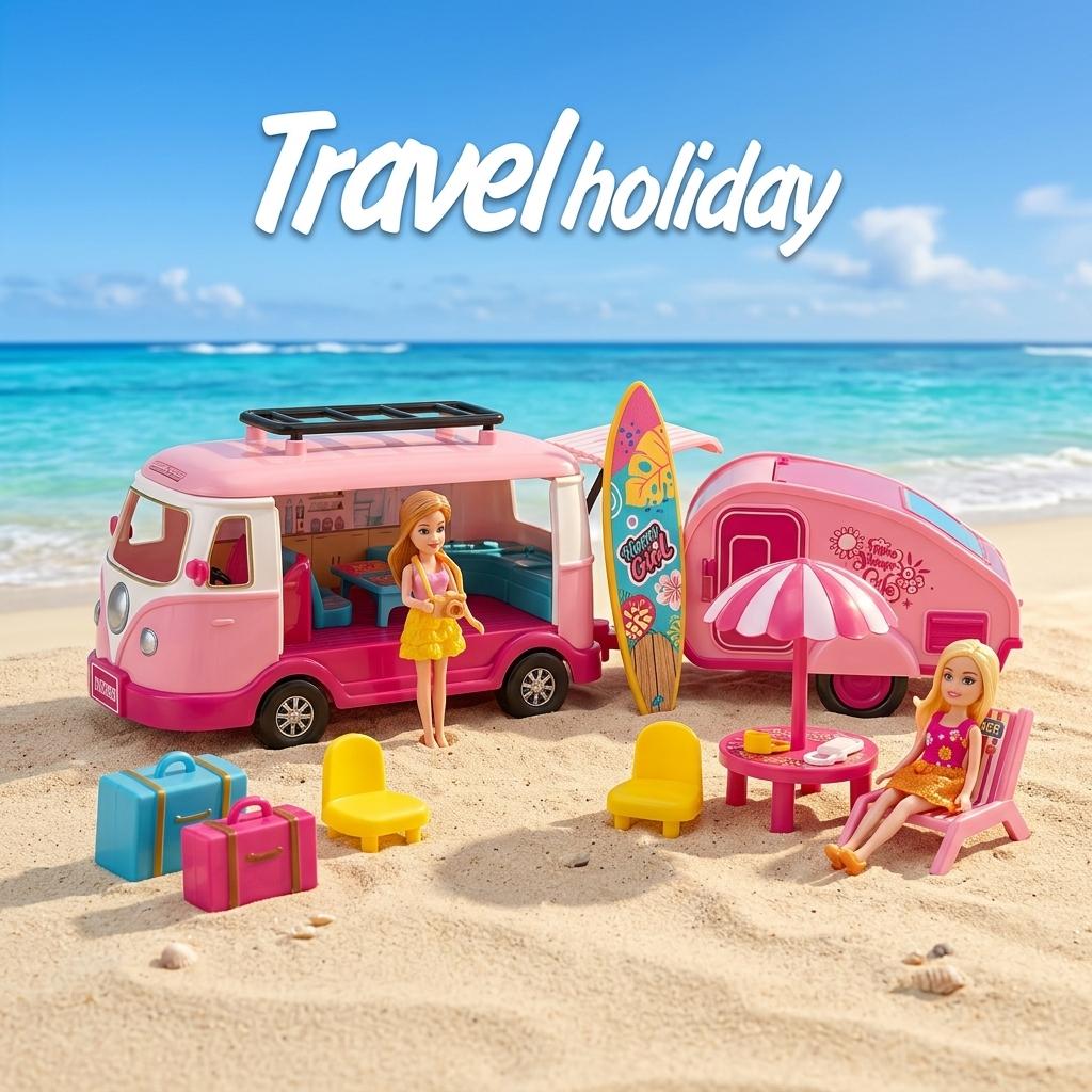 Travel Holiday Campervan Doll Playset – Luxury RV and Adventure Set