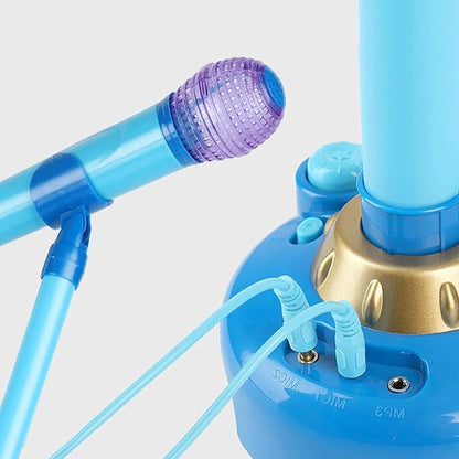 Kids Karaoke Microphone with Stand, Musical Toy Mic with Lights & Sound | Fun Singing Toy for Girls & Boys ( Pink/Blue)