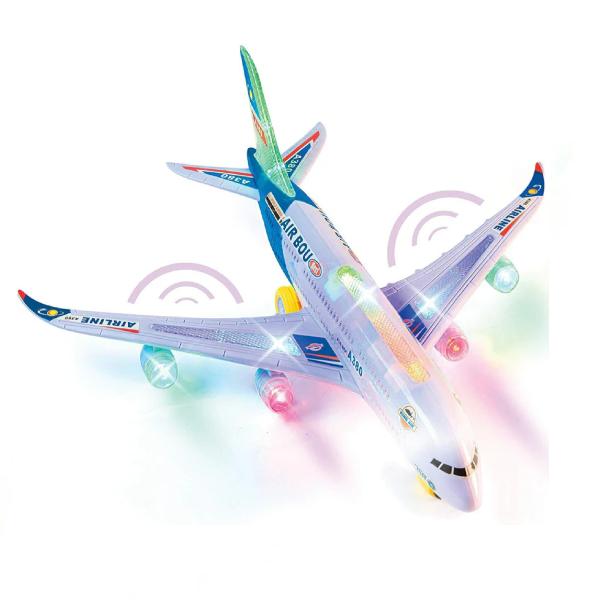 Kids Musical Airplane Toy with Lights & Sound Interactive Aircraft Play Toy for Children Flashing LED Plane Toy Fun Educational Gift for Boys & Girls