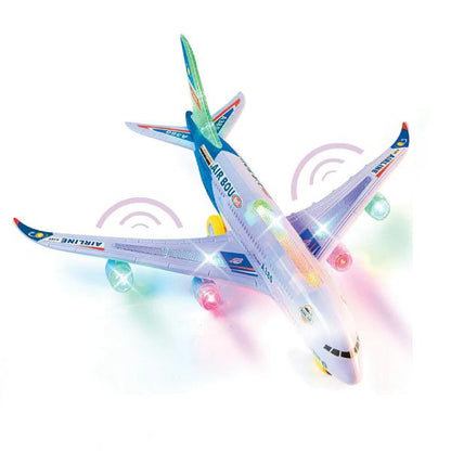 Kids Musical Airplane Toy with Lights & Sound Interactive Aircraft Play Toy for Children Flashing LED Plane Toy Fun Educational Gift for Boys & Girls