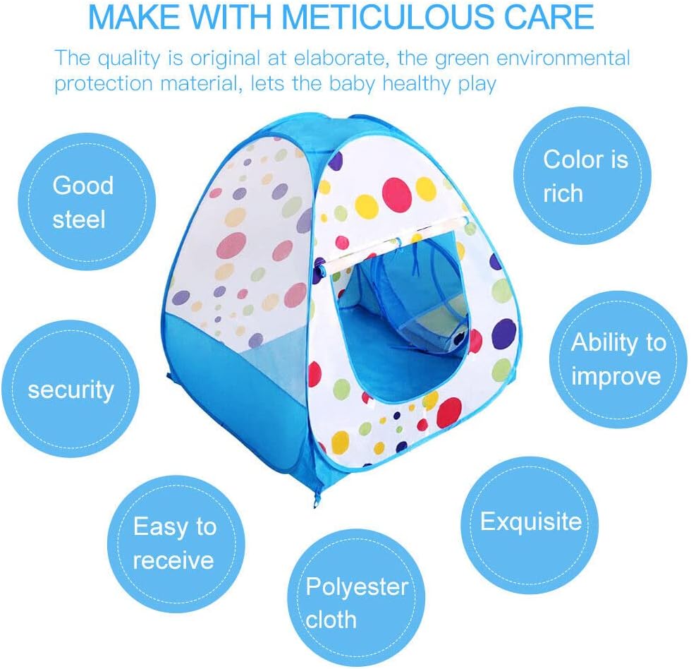 Kids Pop Up Play Tent with Carry Bag Foldable Indoor Outdoor Toddler Playhouse UV Sun Safe Ball Pit Toy Tent for Boys & Girls