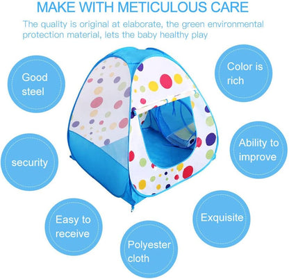 Kids Pop Up Play Tent with Carry Bag Foldable Indoor Outdoor Toddler Playhouse UV Sun Safe Ball Pit Toy Tent for Boys & Girls