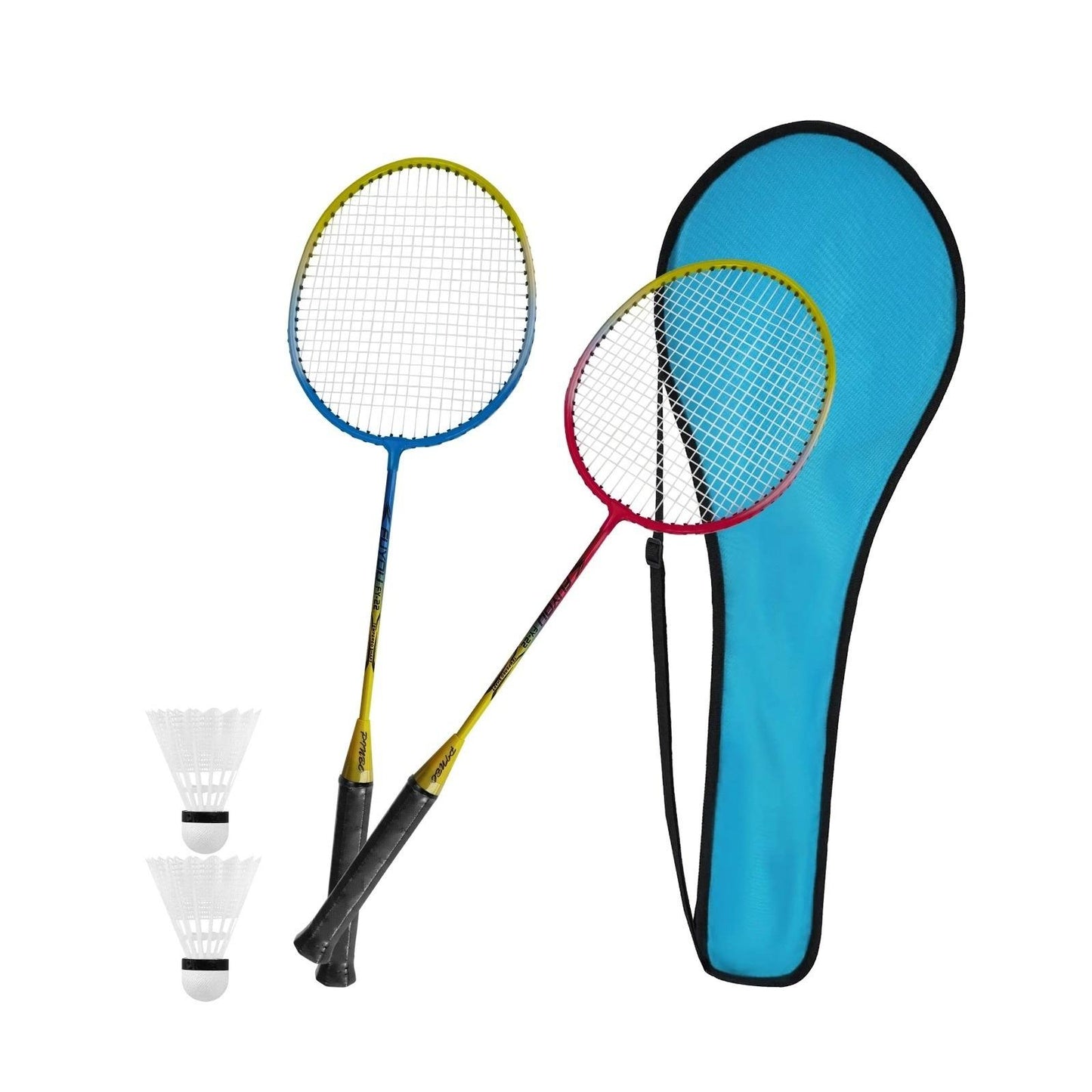 4 Piece Badminton Set with 2 Rackets & 2 Shuttlecocks Lightweight Outdoor Garden Sports Game for Adults & Kids