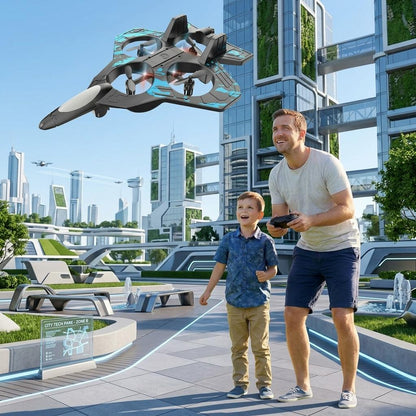 Remote Control Fighter Aircraft Toy with Obstacle Avoidance RC Plane for Kids Outdoor Indoor UK