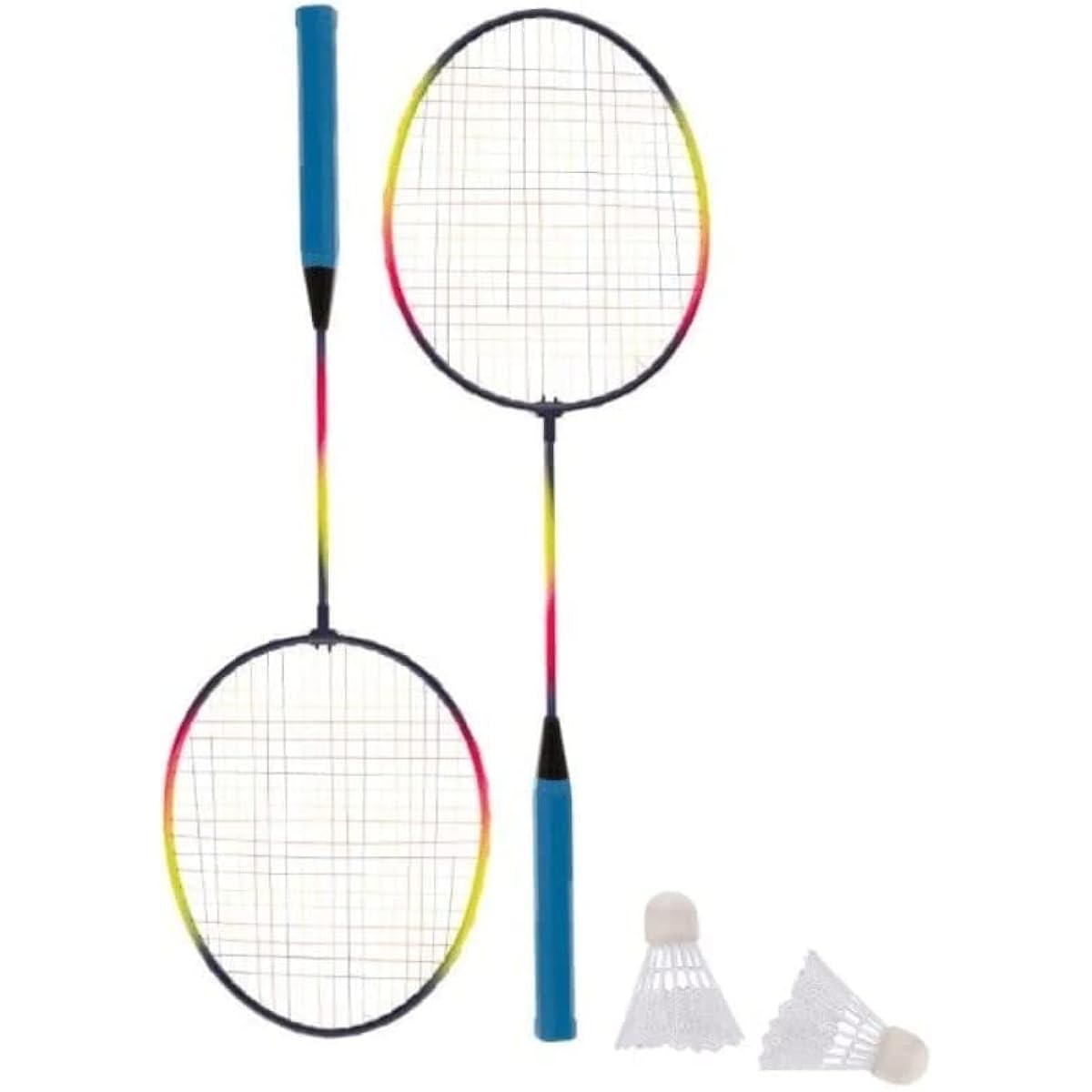 Rainbow Design Badminton Set – 2 Lightweight Rackets & 2 Durable Shuttlecocks | Fun Outdoor Game for All Ages