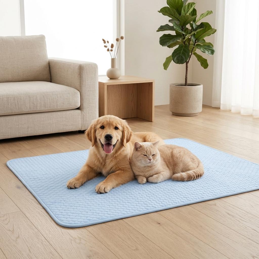 Pet Cooling Mat for Dogs & Cats Breathable Sandwich Mesh Cooling Pad Non-Slip Washable Foldable Pet Bed 50x70cm, 90x70cm & 120x90cm