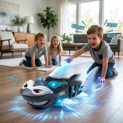 Electric Shark Toy with Light & Sound Moving Action Kids Interactive Toy Grey White UK