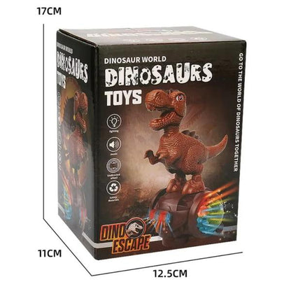 Kids Dinosaur Balance Bike with LED Lights & Bump and Go Feature Interactive Ride On Toy for Toddlers Green and Brown Color