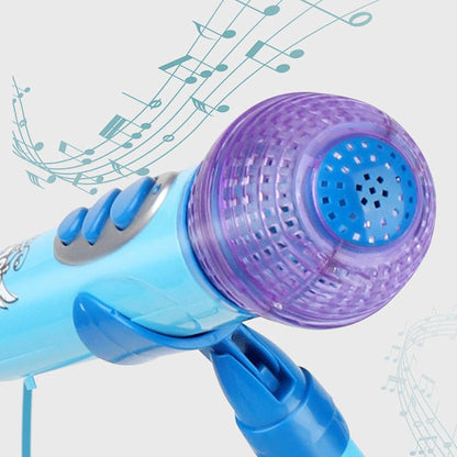 Kids Karaoke Microphone with Stand, Musical Toy Mic with Lights & Sound | Fun Singing Toy for Girls & Boys ( Pink/Blue)