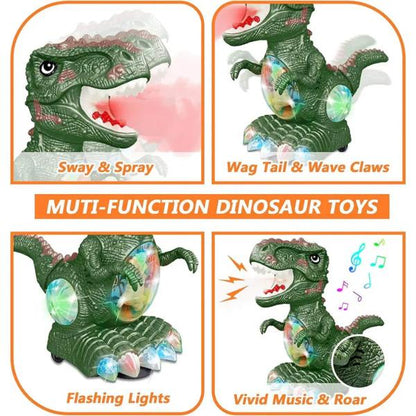 Battery-Operated Spray Dinosaur Toy with Lights & Music, Colour Changing Mist