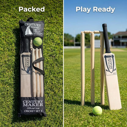 Kids Cricket Starter Kit with No.3 Bat, Stumps & Ball | Garden Sports Game Set