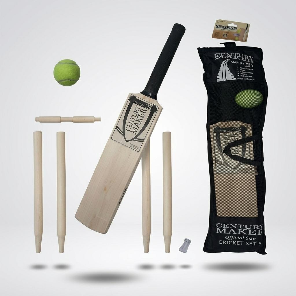 Kids Cricket Starter Kit with No.3 Bat, Stumps & Ball | Garden Sports Game Set