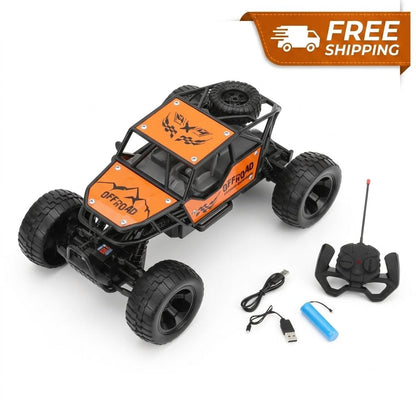 Remote Control Off Road Buggy 4 Channel RC Crawler Car with Alloy Body & Large Tyres Kids Toy Vehicle
