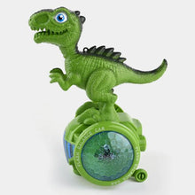 Kids Dinosaur Balance Bike with LED Lights & Bump and Go Feature Interactive Ride On Toy for Toddlers Green and Brown Color