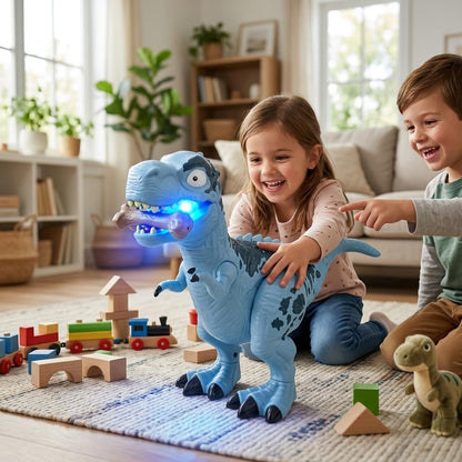 Electric Dinosaur Toy with Roaring Sound Moving Mouth Soft Tail T-Rex Kids Toy Gift
