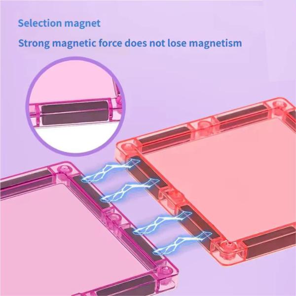 Magnetic Building Blocks 30PCS Princess Castle Set Travel Magnetic Tiles Toy with Portable Iron Storage Box Creative STEM Construction Toy for Kids