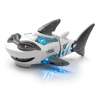Electric Shark Toy with Light & Sound Moving Action Kids Interactive Toy Grey White UK