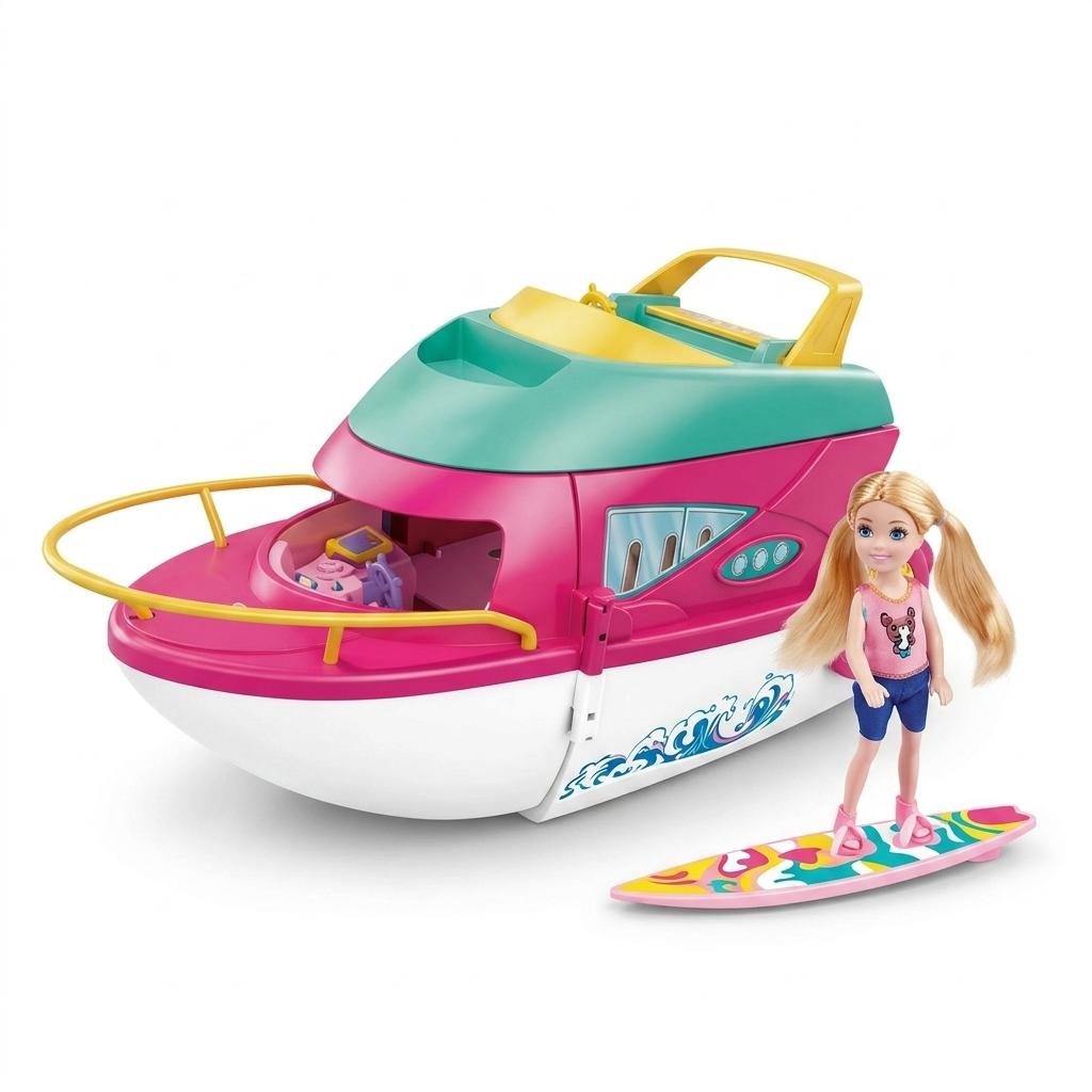 Kids Toy Yacht Playset with Fashion Doll and Accessories Boat Adventure Play Set for Kids