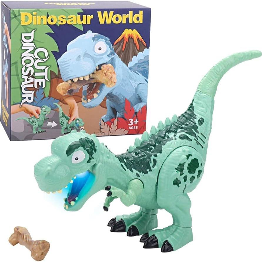 Electric Dinosaur Toy with Roaring Sound Moving Mouth Soft Tail T-Rex Kids Toy Gift