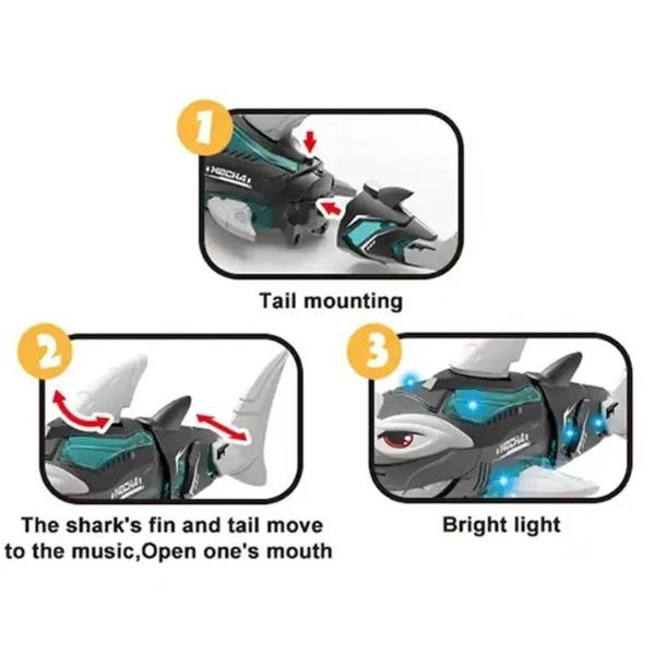 Kid's Shark Toy with Lights and Music Electric Mechanical Gear Toy Suitable as a Gift for Boys and Girls