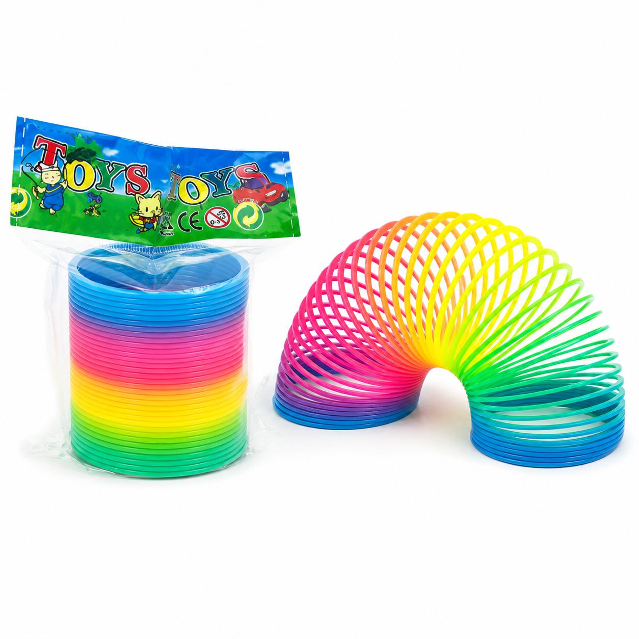 Rainbow Spring Toy Colourful Plastic Stretch Spring Sensory Fidget Toy Random Mixed Colours