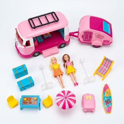 Travel Holiday Campervan Doll Playset – Luxury RV and Adventure Set