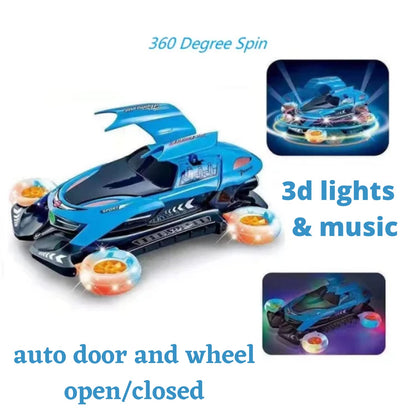 Flying Car Toy with 3D Lights & Music Automatic Stunt Car for Kids Rotating Toy Vehicle Gift for Boys & Girls UK Delivery 2 - 4 Days