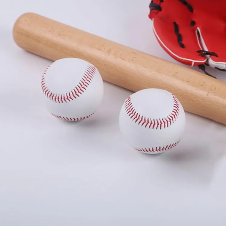 Leather Baseball, 2 Pieces of Raised Seam Practice Ball for Baseball Players Durable Full Grain Leather Cover, Cushioned Cork Core, Great for Training, Games, School, Colleges