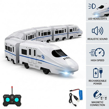 Kids Electric Train Roller Coaster RC Set Rechargeable Loop Tumble Track with Lights & Sound Remote Control Toy 4 Sets Age 3+ Boys Girls
