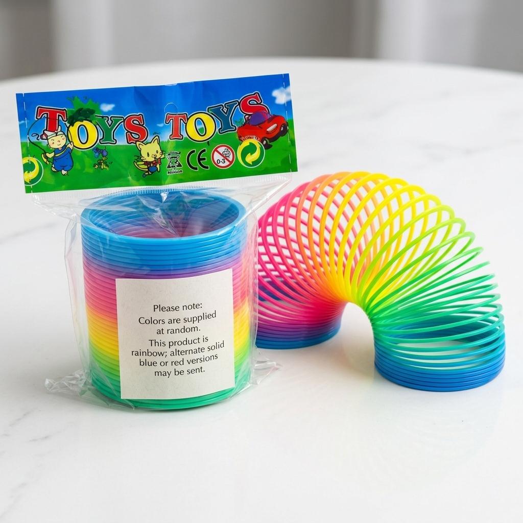 Rainbow Spring Toy Colourful Plastic Stretch Spring Sensory Fidget Toy Random Mixed Colours