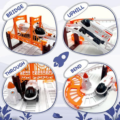 Outer Space Adventure Set Battery-Operated Space Shuttle Rocket Astronaut Figures And Satellites Educational & Skill-Building Toy for Kids