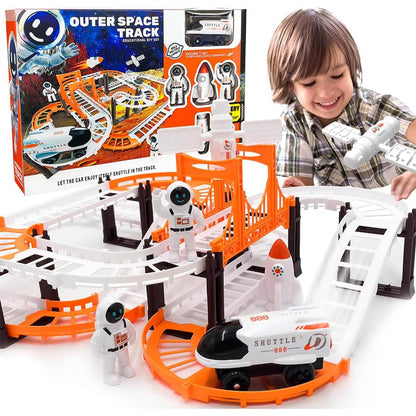 Outer Space Adventure Set Battery-Operated Space Shuttle Rocket Astronaut Figures And Satellites Educational & Skill-Building Toy for Kids