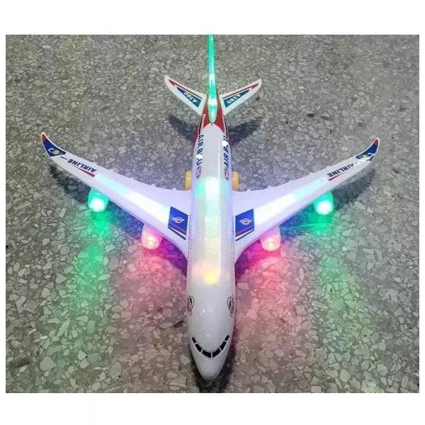 Kids Musical Airplane Toy with Lights & Sound Interactive Aircraft Play Toy for Children Flashing LED Plane Toy Fun Educational Gift for Boys & Girls