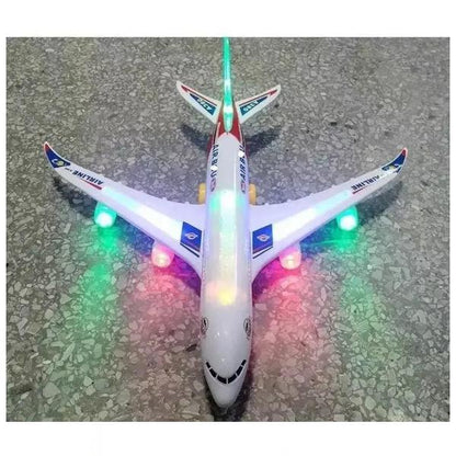 Kids Musical Airplane Toy with Lights & Sound Interactive Aircraft Play Toy for Children Flashing LED Plane Toy Fun Educational Gift for Boys & Girls