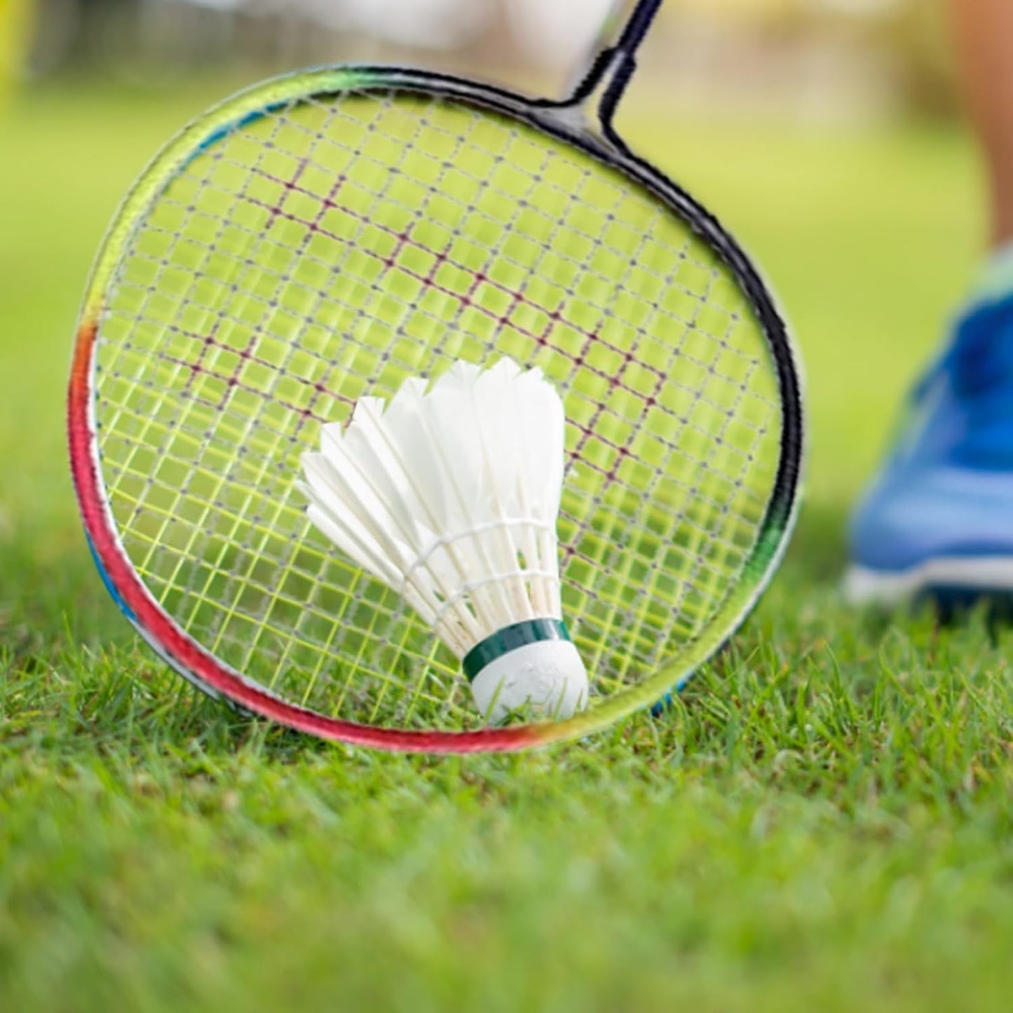 Rainbow Design Badminton Set – 2 Lightweight Rackets & 2 Durable Shuttlecocks | Fun Outdoor Game for All Ages
