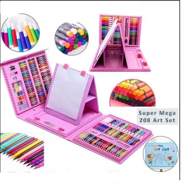 All-in-One Kids Drawing Kit – 208-Piece Creative Stationery Set for Coloring, Drawing & Crafting Fun | Top Toy for Toddlers & Preschoolers