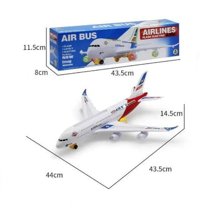 Kids Musical Airplane Toy with Lights & Sound Interactive Aircraft Play Toy for Children Flashing LED Plane Toy Fun Educational Gift for Boys & Girls