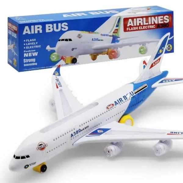 Kids Musical Airplane Toy with Lights & Sound Interactive Aircraft Play Toy for Children Flashing LED Plane Toy Fun Educational Gift for Boys & Girls